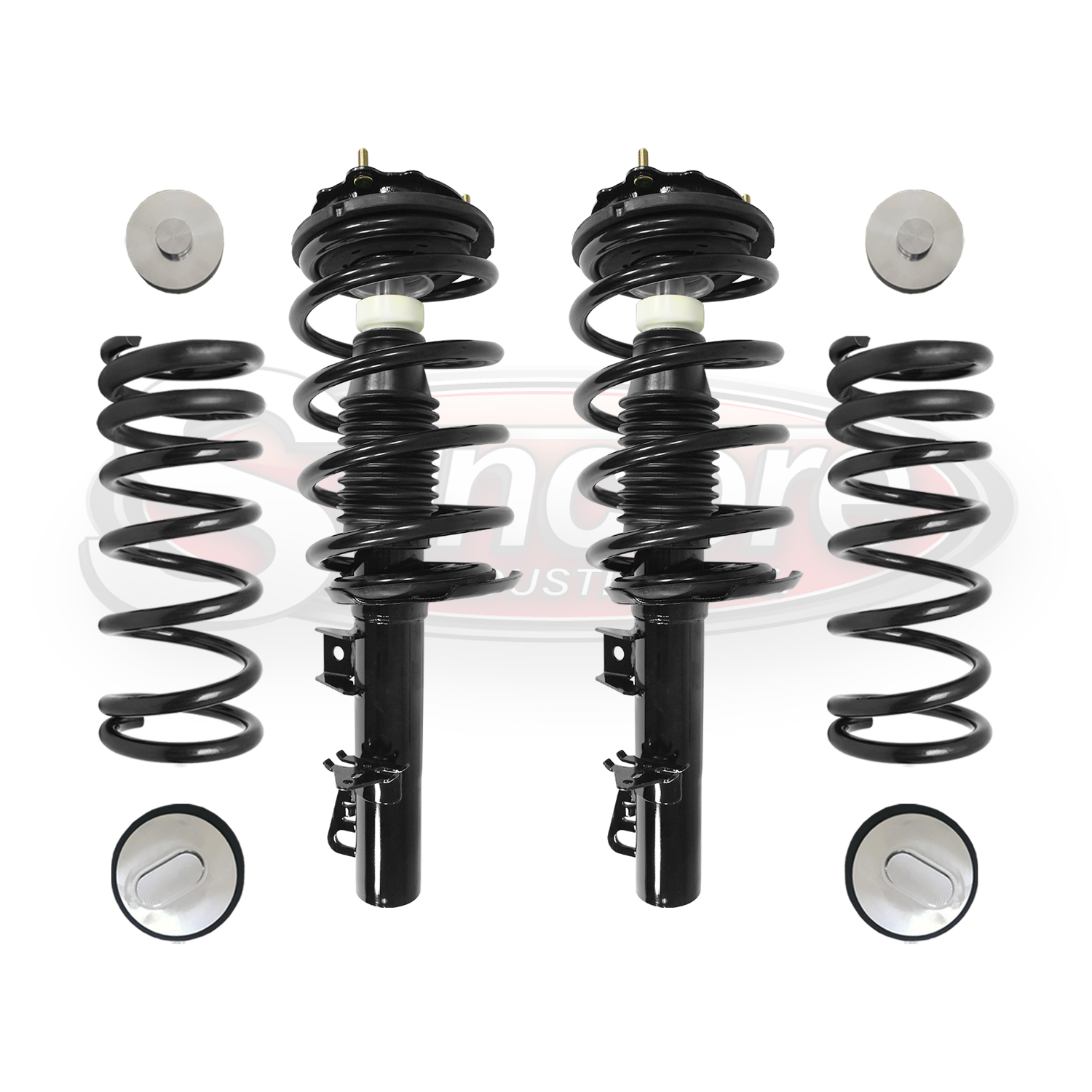 1995-2002 Lincoln Continental Front & Rear Air Suspension to Complete Struts & Coil Springs Conversion Kit