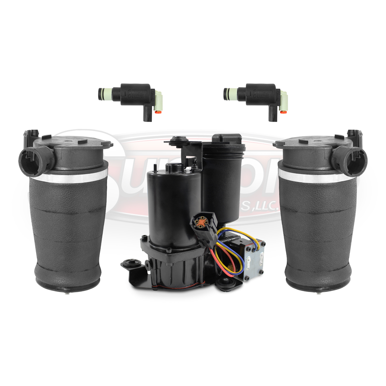 Air Suspension Air Springs with Air Compressor and Solenoid Valves Rear Pairs - Lincoln Continental