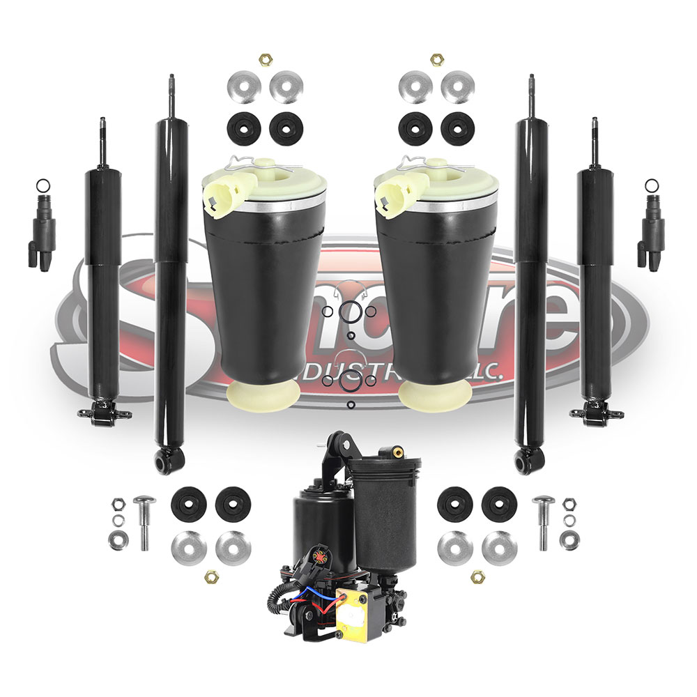 Air Suspension Air Springs with Gas Shocks and Air Compressor with Solenoids Bundle - Crown Victoria & Town Car