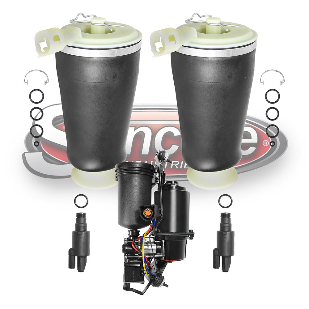 Air Suspension Air Springs with Air Compressor and Solenoids Rear Pairs