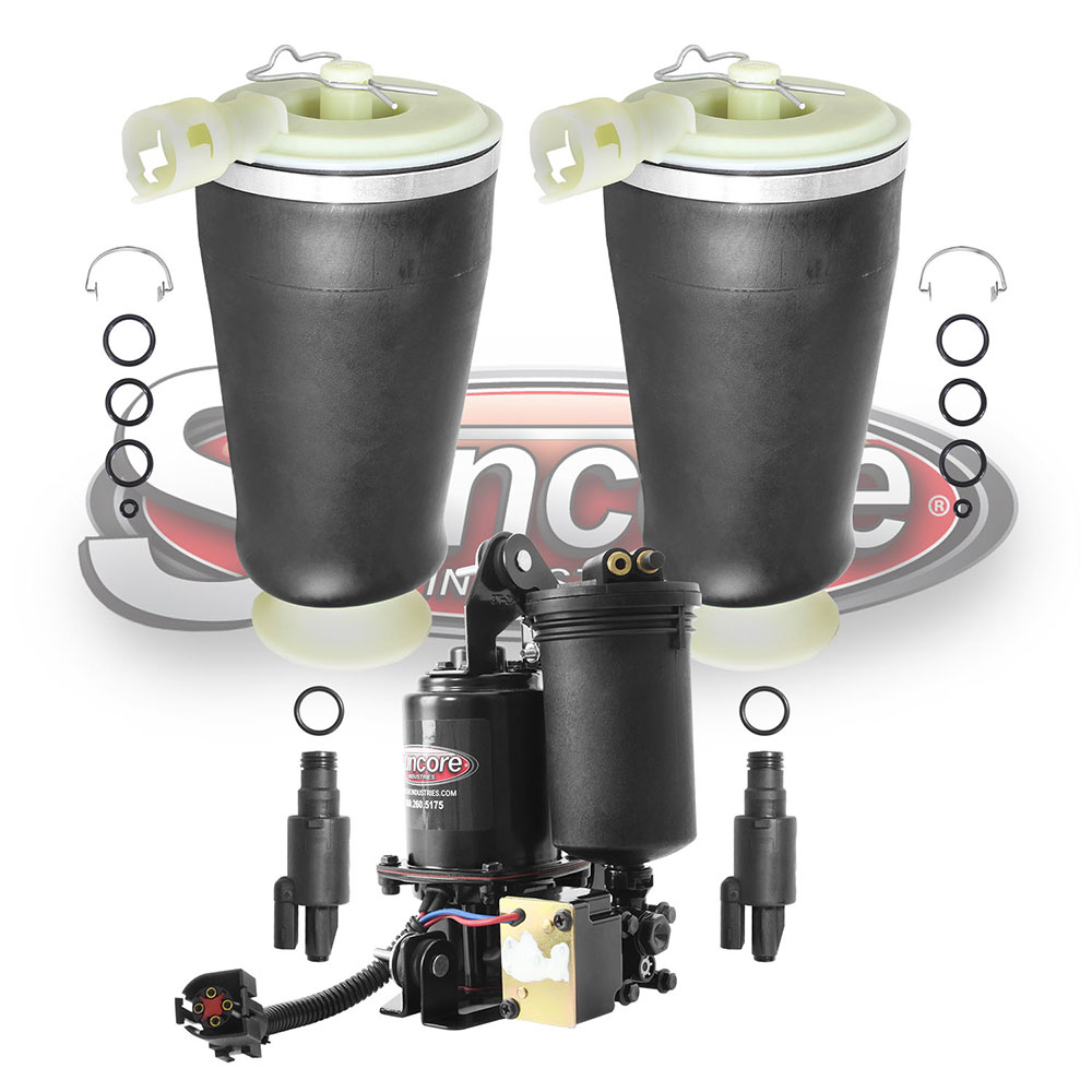 Air Suspension Air Springs with Air Compressor and Solenoid Valves Rear Pairs - Town Car L & Crown Victoria