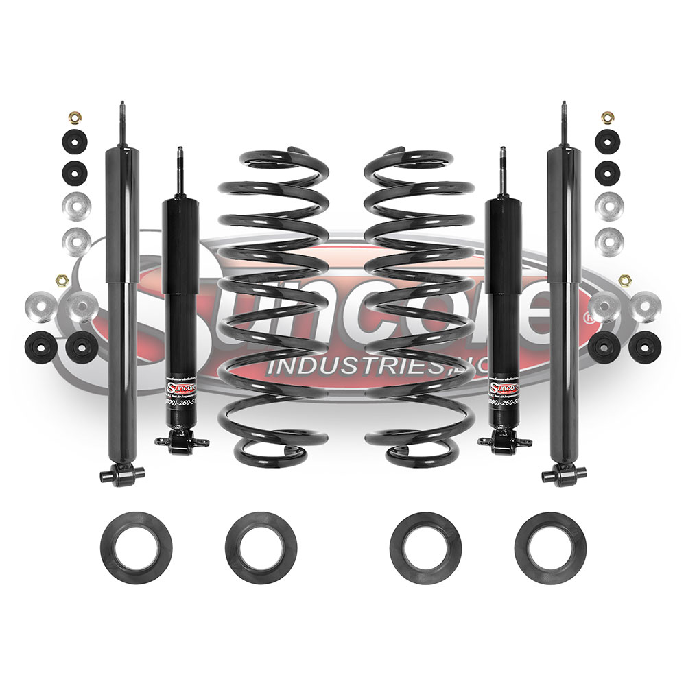 Front & Rear Air Suspension to Gas Shocks with Rear Coil Springs Conversion Kit for Crown Victoria Grand Marquis & Town Car
