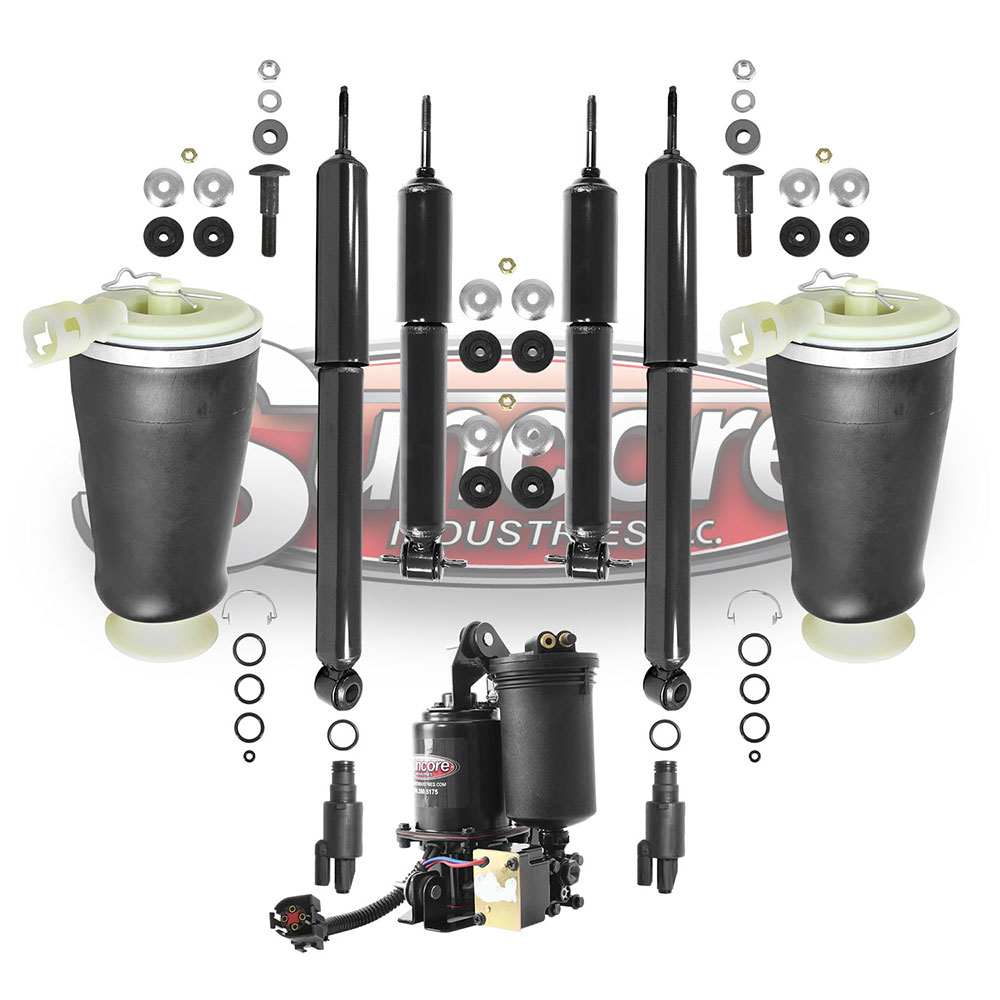 Air Suspension Air Spring & Gas Shock Replacement Kit with Compressor Bundle - Lincoln Town Car