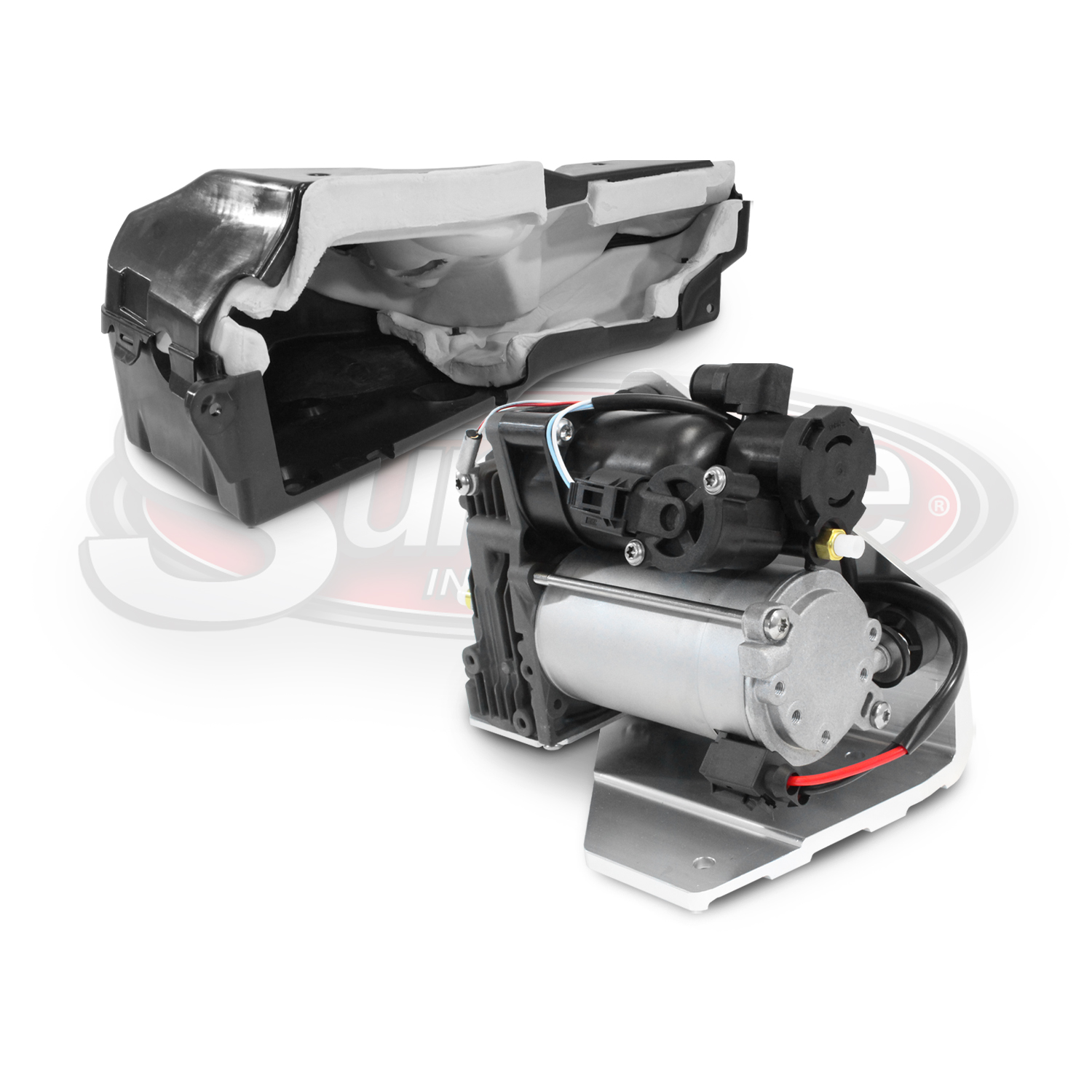 Air Ride Suspension Air Compressor Pump with Housing for Land Rover Range Rover Sport LR3 & LR4