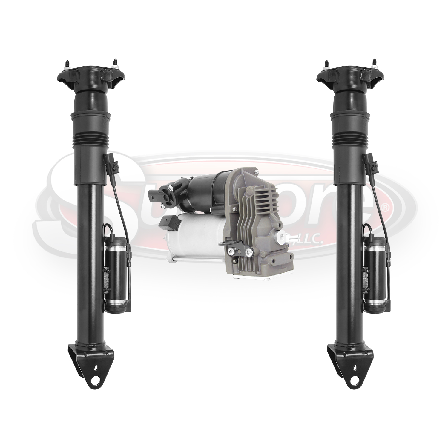 Rear ADS Airmatic Shock Absorbers and Air Compressor Bundle for Mercedes GLS-Class and GLE-Class X166 W166